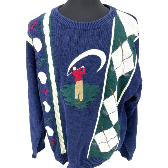 Vintage 90s Clubfellow 100% Cotton Golf Sweater Size 2XL - Picture 10 of 10